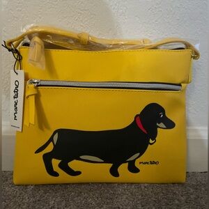 Marc Tetro Yellow Daschund Crossbody Bag: NEW